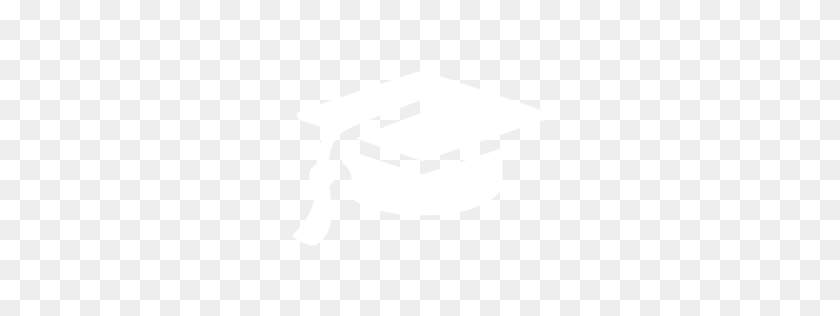 256x256 Значок Белый Выпускной Кепка - Выпускной Шляпа Png
