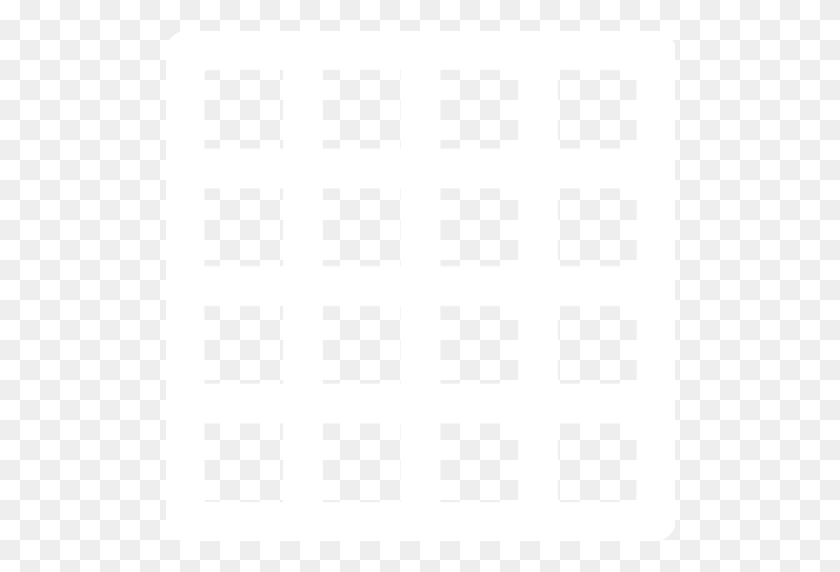 512x512 White Grid Icon - Transparent Grid PNG