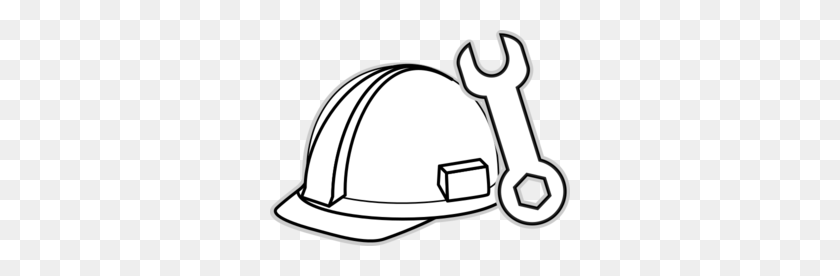 300x216 White Hardhat With Wrech Clip Art - Harley Clipart