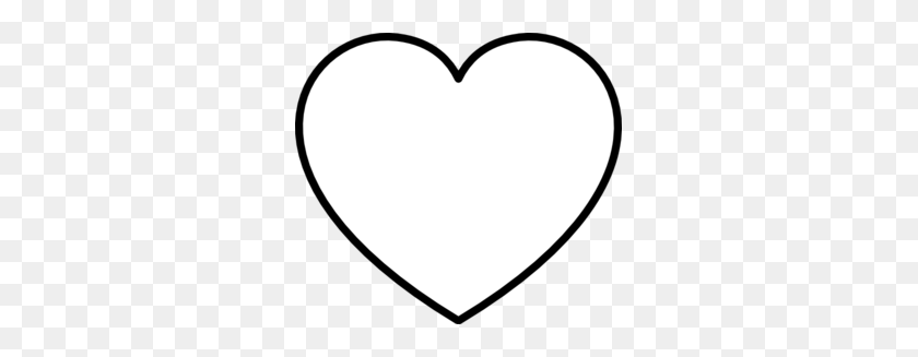 299x267 White Heart With Black Outline Clip Art - White Heart PNG