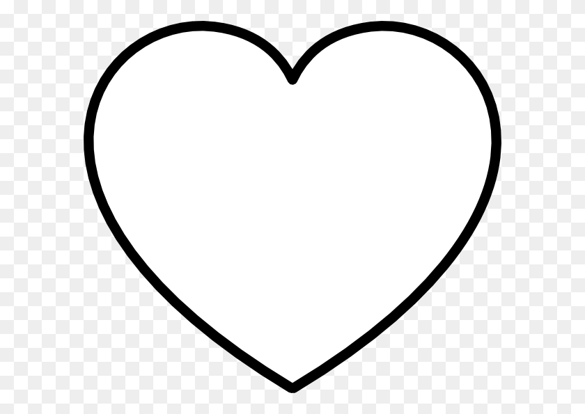 600x535 White Heart With Black Outline Png Clip Arts For Web - Body Outline Clipart