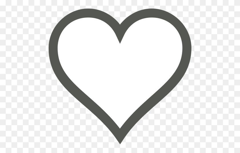 500x478 White Heart With Thick Brown Border Vector Clip Art Public - Love Border Clipart
