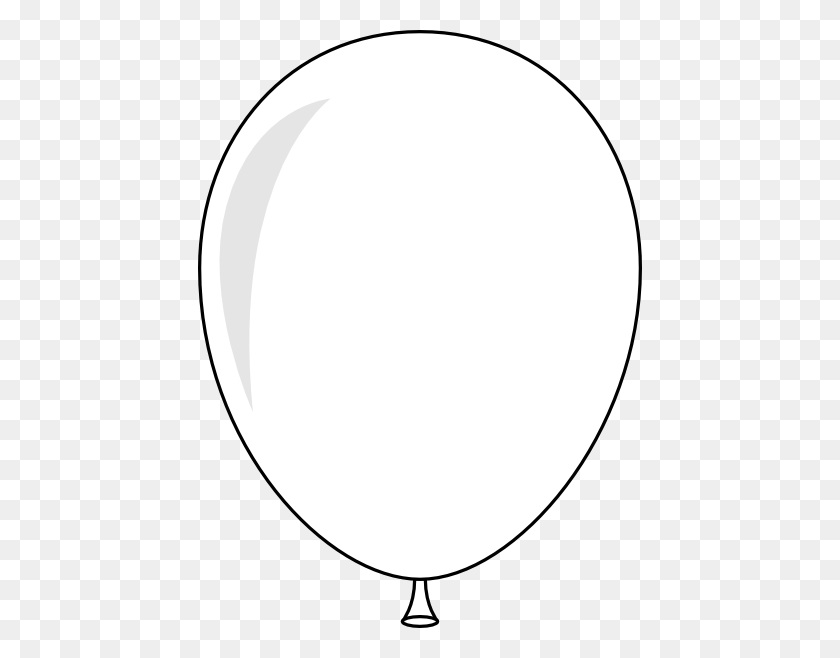 444x598 White Helium Balloon Clip Art - Balloon Clipart Black And White