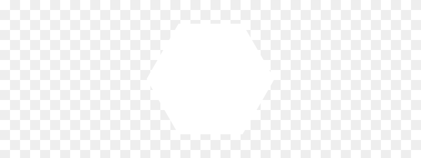256x256 White Hexagon Icon - White Square PNG