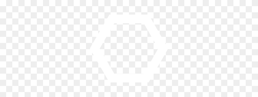 256x256 White Hexagon Outline Icon - Hexagon PNG