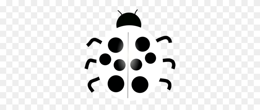 294x298 White Ladybug Clip Art - Lady Bug Clipart Black And White