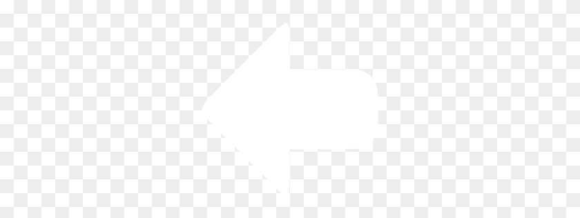 256x256 White Left Icon - White Line PNG