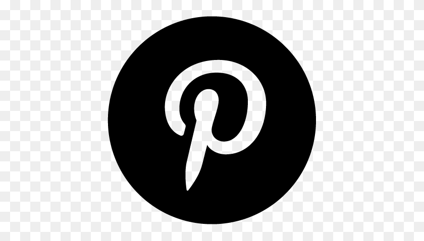 418x418 Белый Логотип На Черном - Значок Pinterest Png