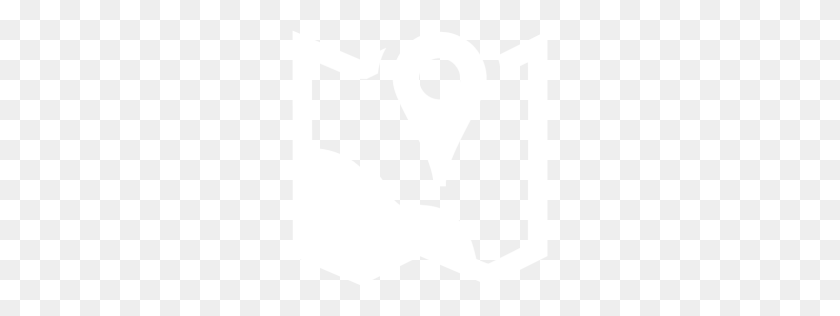 256x256 Значок Маркер Белая Карта - Белые Иконки Png