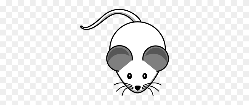 300x295 White Mouse Both Grey Ears Png Clip Arts For Web - Ears PNG
