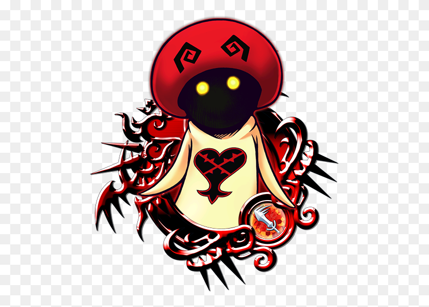 488x543 White Mushroom - Kingdom Hearts Logo PNG