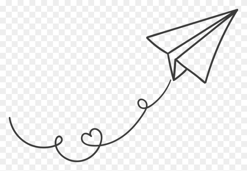 850x569 White Paper Plane Png - Airplane Images Clip Art