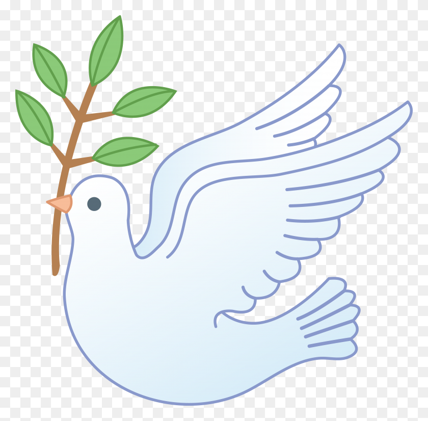 4839x4754 White Peace Dove With Branch Birds Fowl Color - Peace Dove Clipart