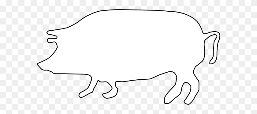 600x312 White Pig Clip Art - Pig Silhouette Clip Art