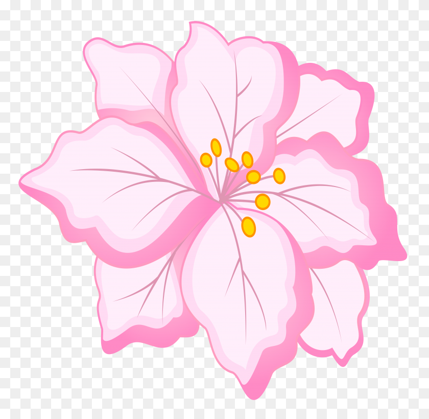 7000x6829 Flor Rosa Blanca Png Clipart - Flores Rosadas Png