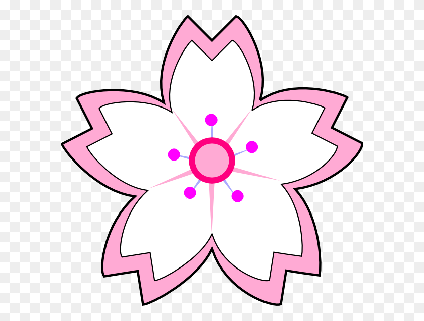 600x576 Белая Розовая Сакура Png Клипарт Для Интернета - Цветок Сакуры Png