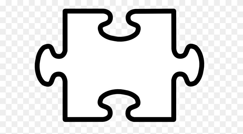 600x404 White Puzzle Clip Art - Shapes Clipart Black And White
