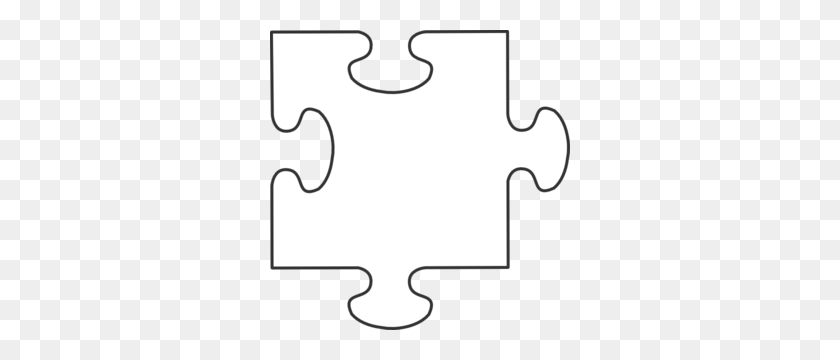 300x300 White Puzzle Piece Clip Art - Pie Clipart Black And White