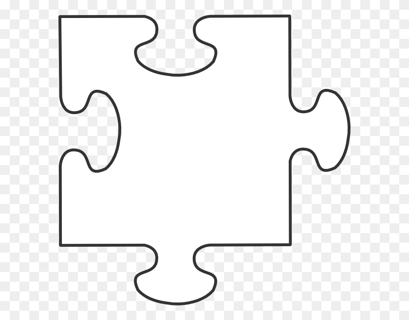 600x599 White Puzzle Piece Clip Art - Puzzle Clipart Black And White