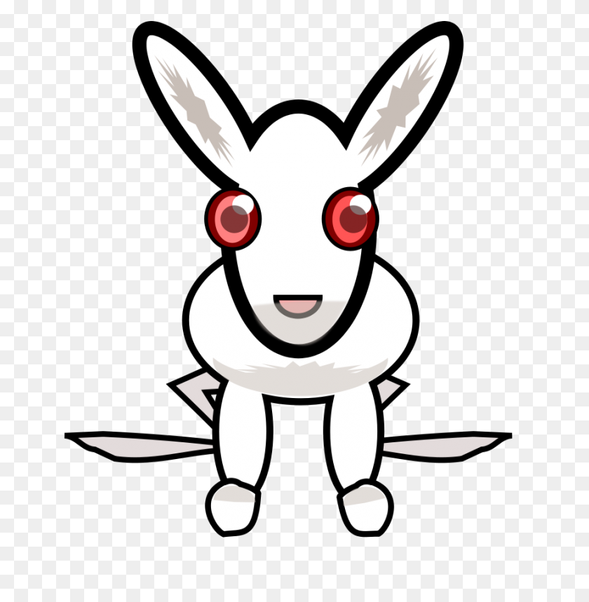 878x900 Белый Кролик Сладкий Png Картинки Для Интернета - Контурный Клипарт Кролика