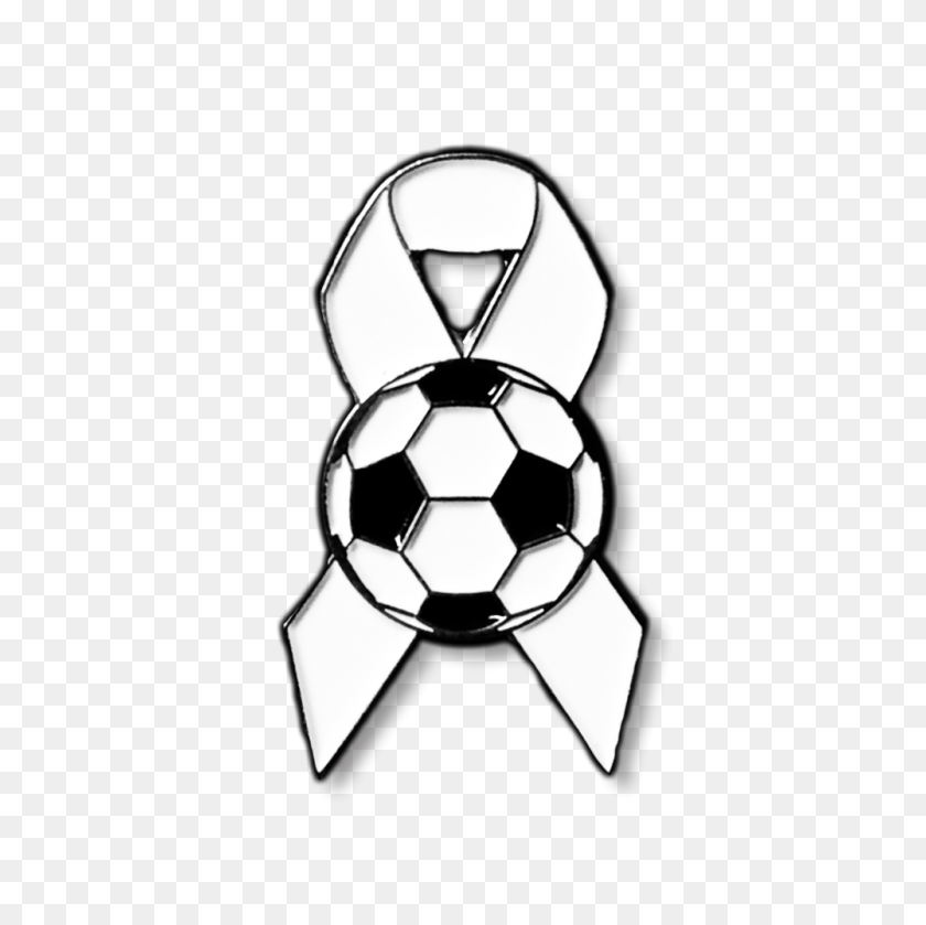 1000x1000 White Ribbon Football Enamel Badge - White Ribbon PNG