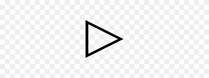 256x256 Белый Вправо Указывающий Треугольник Символ Юникода U - Белый Треугольник Png