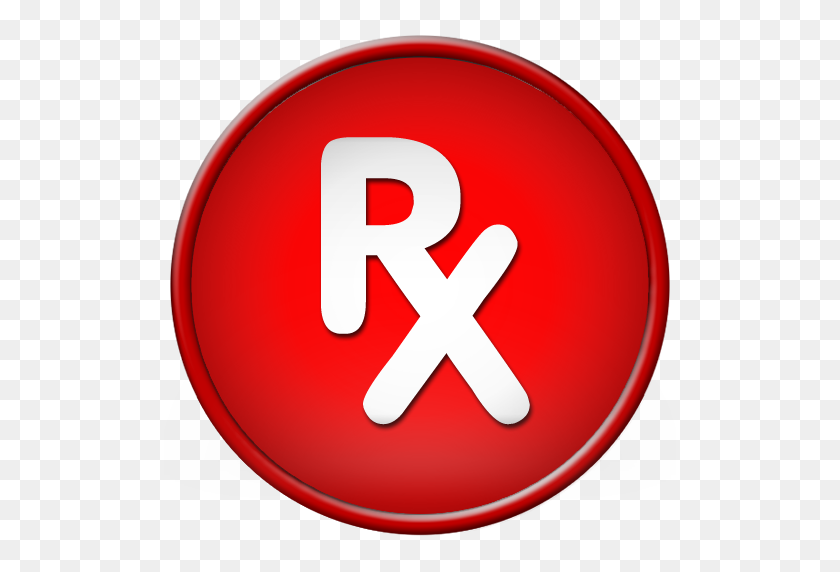 512x512 White Rx Symbol Red Button Clipart Image - Red Button Clipart