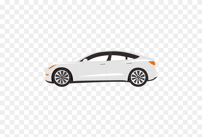 512x512 Белый Седан Иллюстрация - Черный Автомобиль Png
