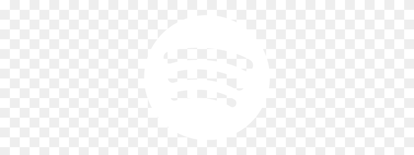 256x256 White Spotify Icon - White Oval PNG
