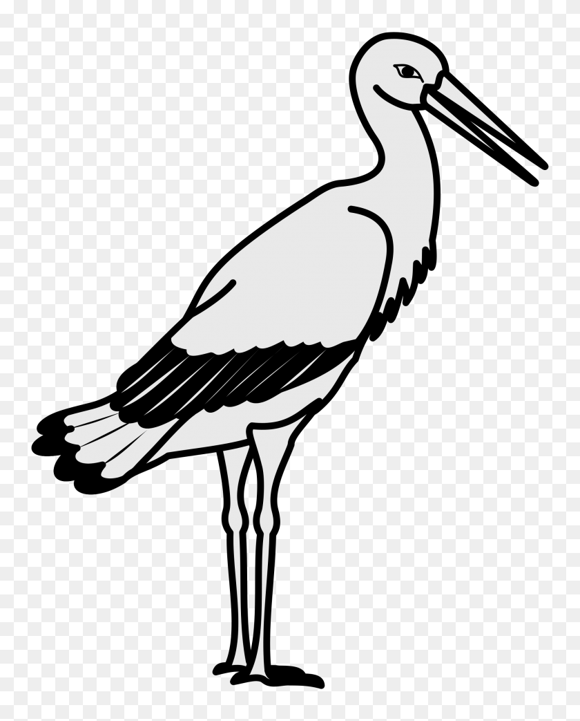 2000x2521 White Stork Crane Bird Clip Art - Crane Bird Clipart