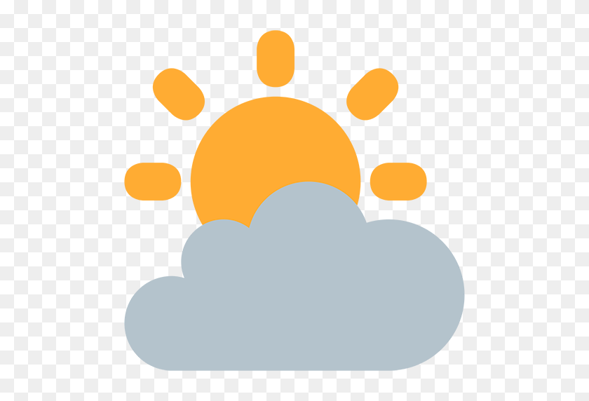 512x512 White Sun With Small Cloud Emoji For Facebook, Email Sms Id - Sun Emoji PNG