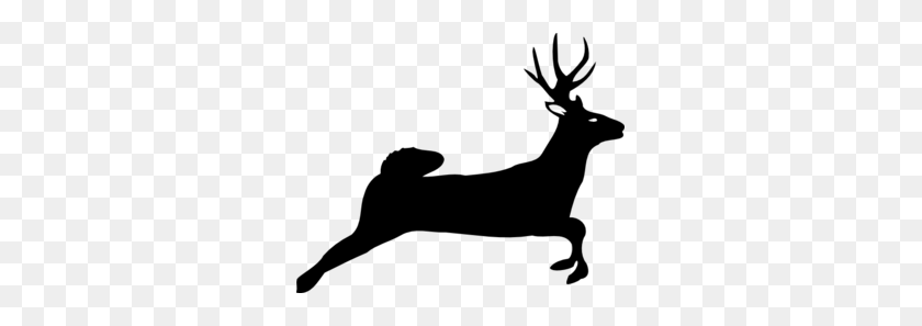 299x237 White Tailed Deer Clipart Deer Silhouette - Antler Clip Art