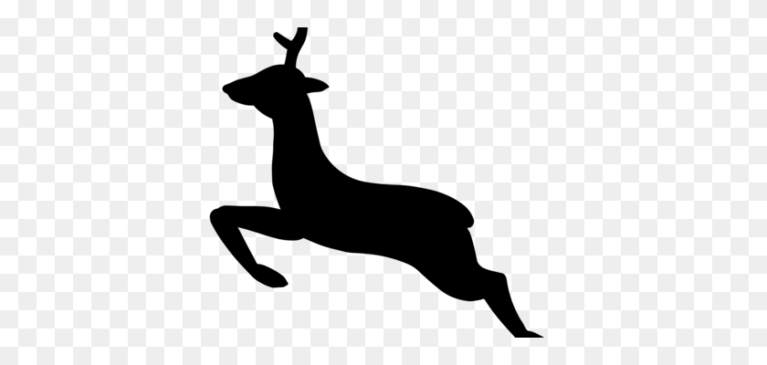 383x340 White Tailed Deer Moose Reindeer Elk - Jumping Deer Clipart