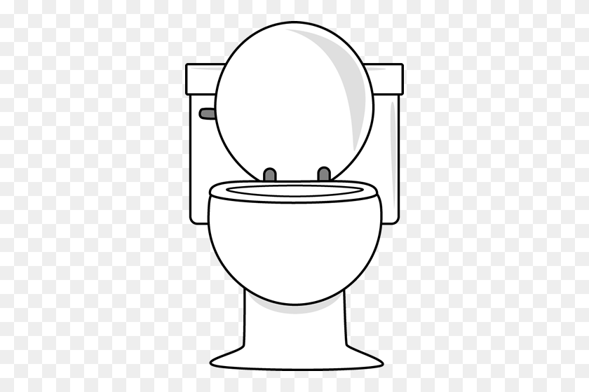 312x500 White Toilet With Lid Up Clip Art - Sink Clipart