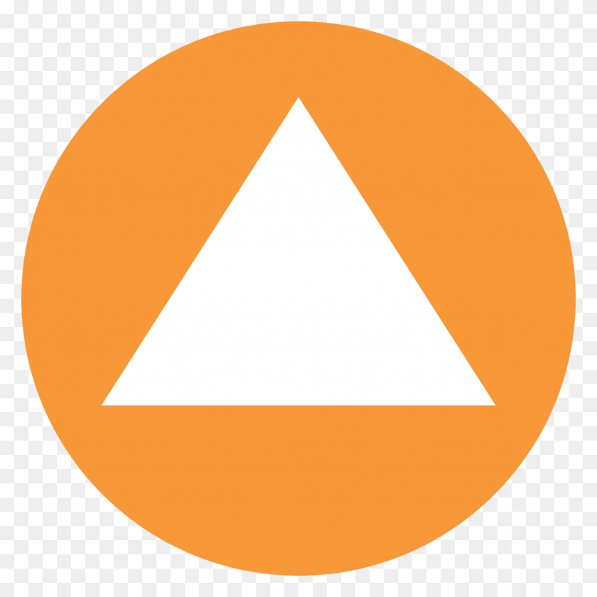 1024x1024 Triángulo Blanco Sobre Fondo Naranja - Fondo Naranja Png