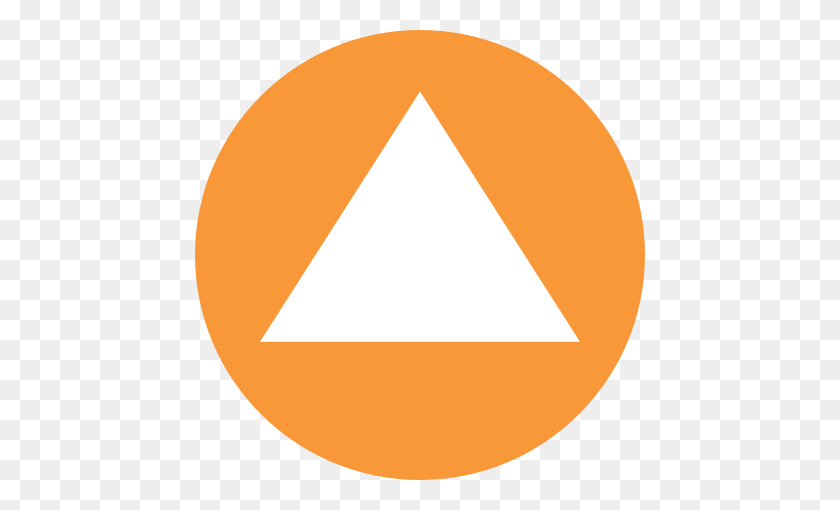 450x450 White Triangle In Orange Background - White Triangle PNG