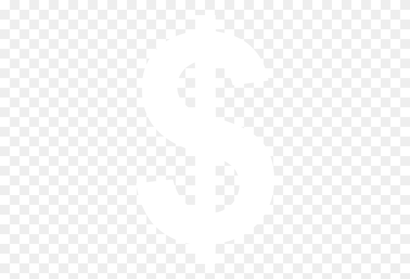 512x512 Blanco Icono De Dólar Americano - Icono De Signo De Dólar Png