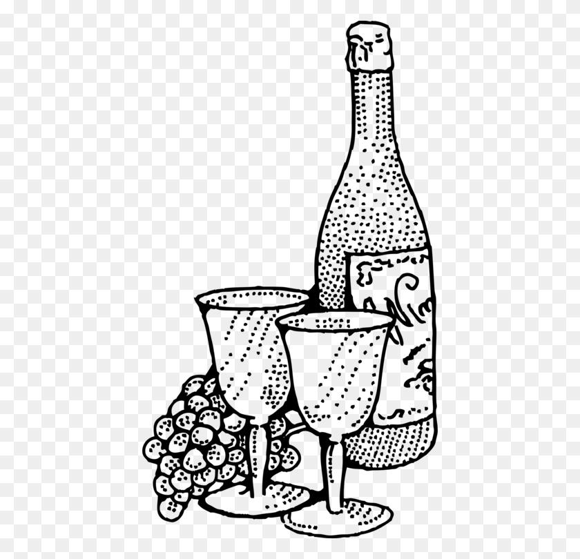 428x750 Белое Вино Игристое Вино Красное Вино Шампанское - Бутылка Вина Клипарт Черный И Белый