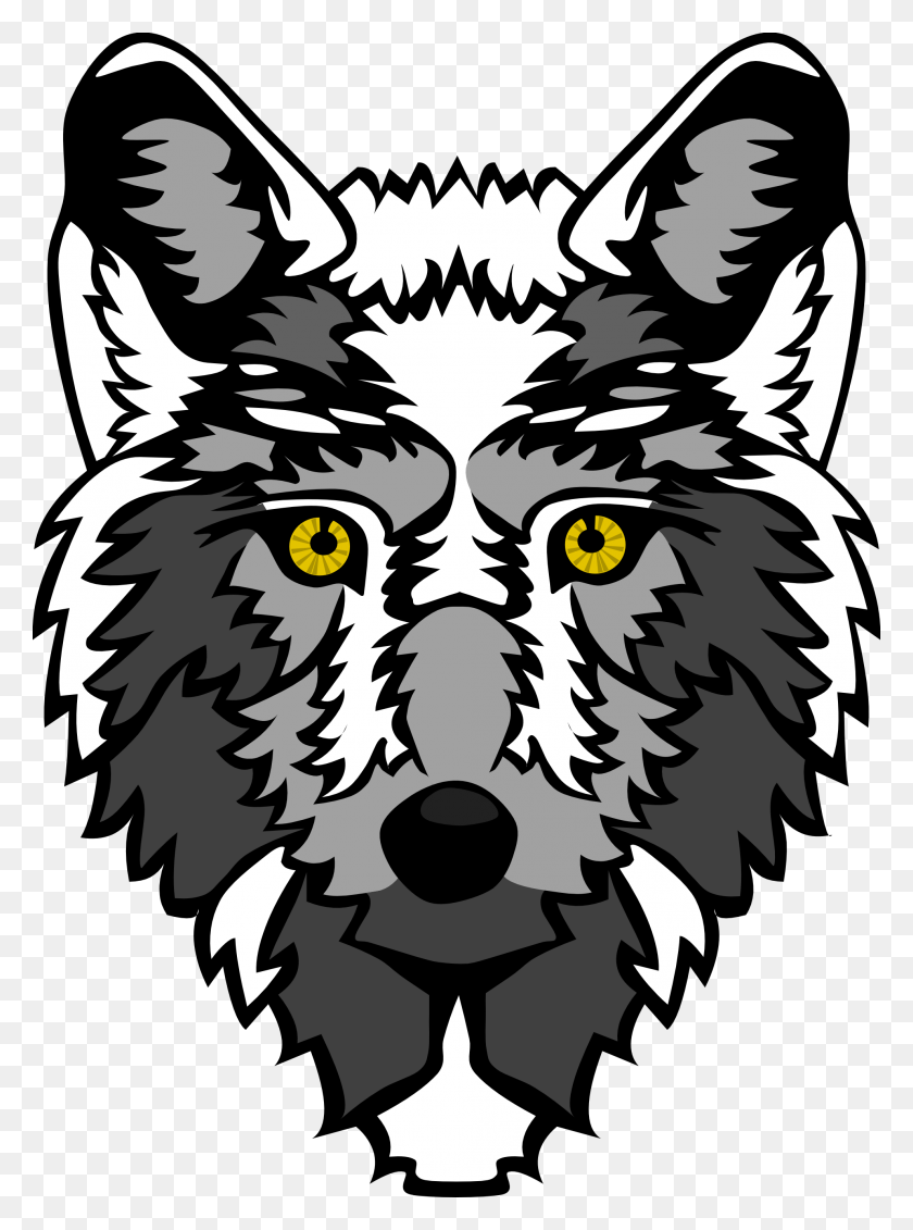1979x2719 White Wolf Clipart Wolf Head - Black Wolf PNG