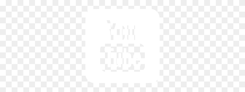 256x256 Icono Blanco De Youtube - Logotipo Blanco De Youtube Png