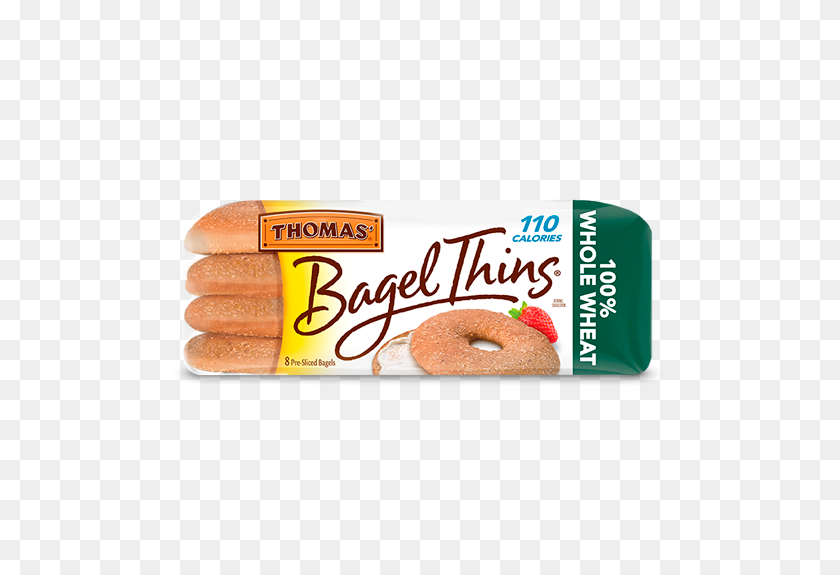515x515 Whole Wheat Bagel Thins Bagels Thomas' - Bagel PNG