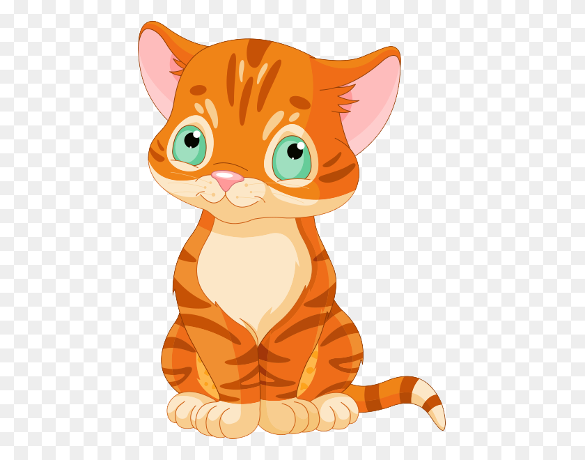 500x600 Wide Eyes Orange Cat Cartoon Png - Orange Cat PNG