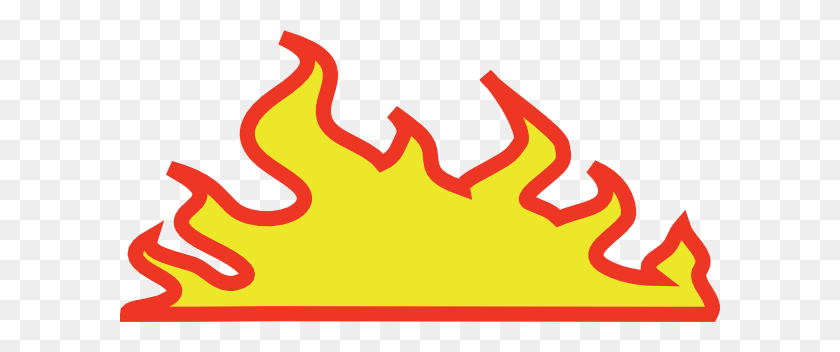 600x292 Wide Racing Flame Clip Art At Clker - Flames Clipart PNG