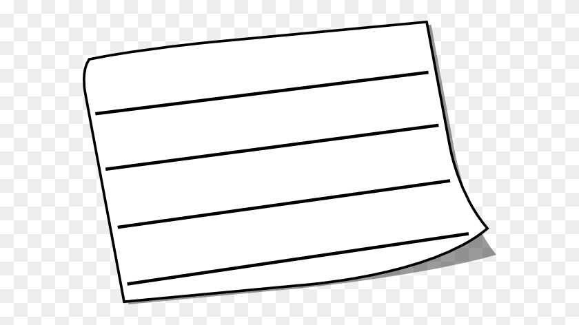 600x412 Wide White Sticky Note Lined Clip Art - Lined Paper PNG