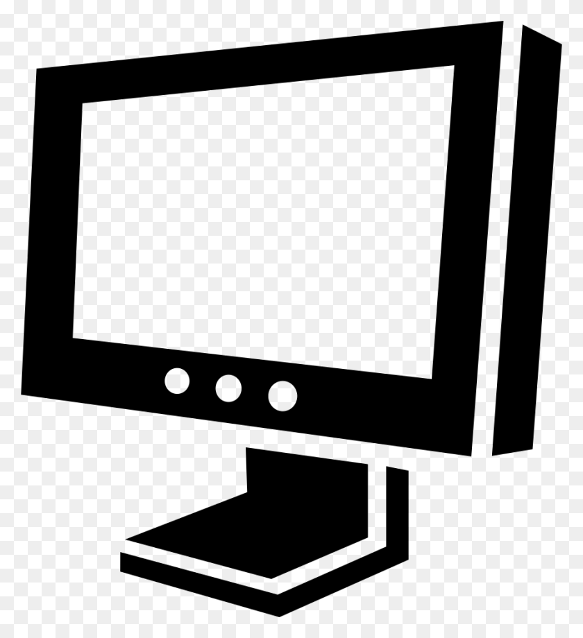 888x980 Widescreen Monitor In Perspective Png Icon Free Download - Widescreen PNG