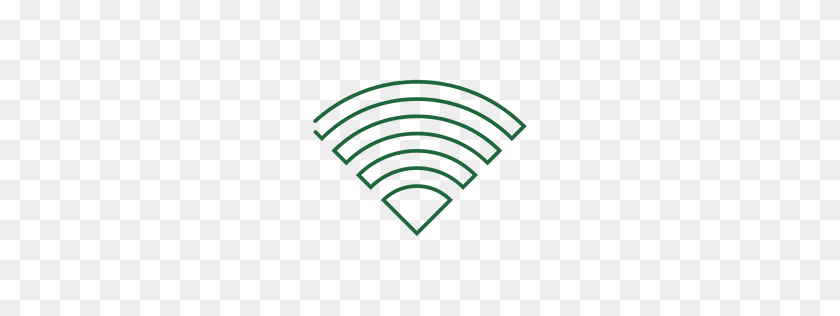 256x256 Значок Wi-Fi - Зеленая Линия Png