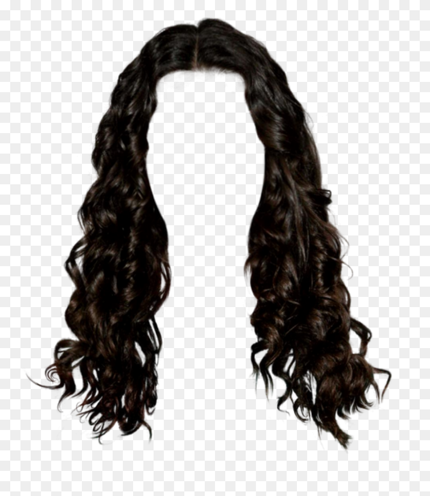 800x933 Wig Hair Black Brunette Curly Wavy - Curly Hair PNG