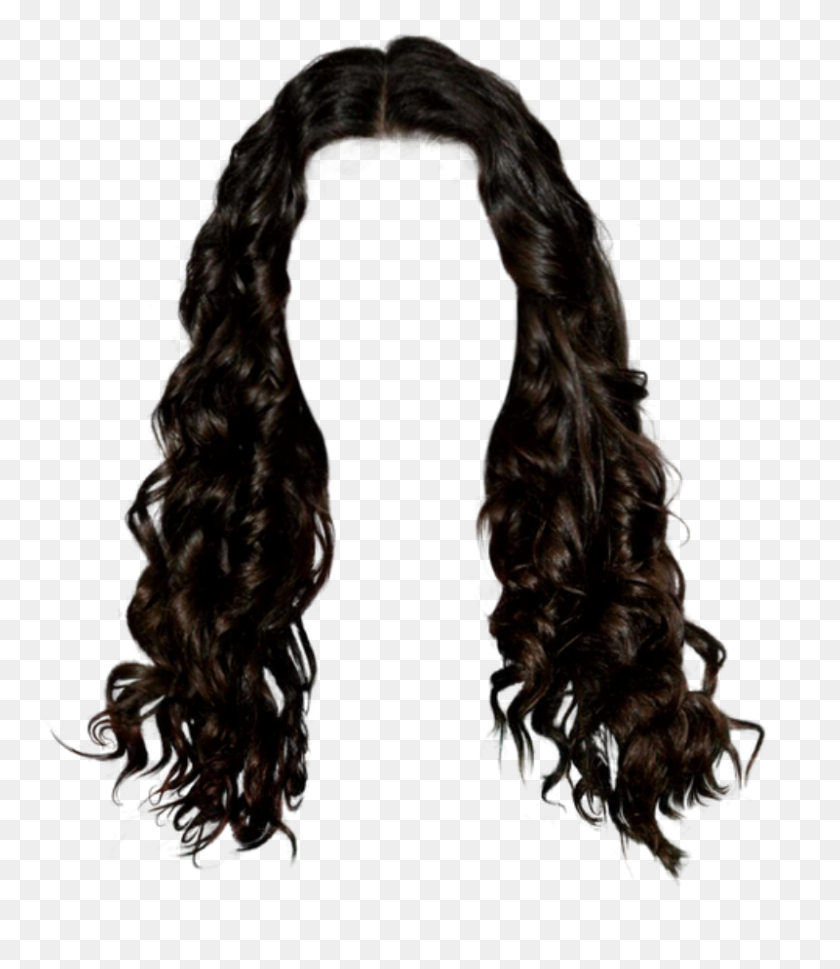 800x933 Peluca De Cabello Negro Morena Rizado Ondulado - El Cabello Rizado Png