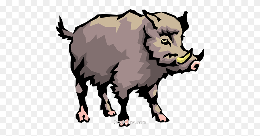 480x382 Wild Boar Royalty Free Vector Clip Art Illustration - Wild Boar Clipart
