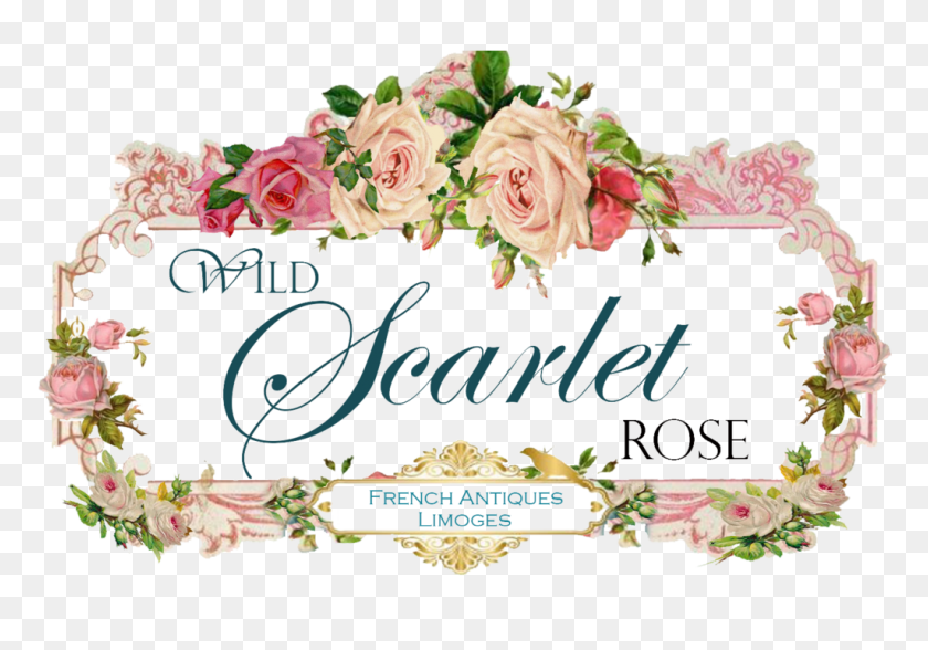 1024x694 Wild Scarlet Rose Buy Antique Porcelain Limoges Hand Painted - Rustic Flower Clipart
